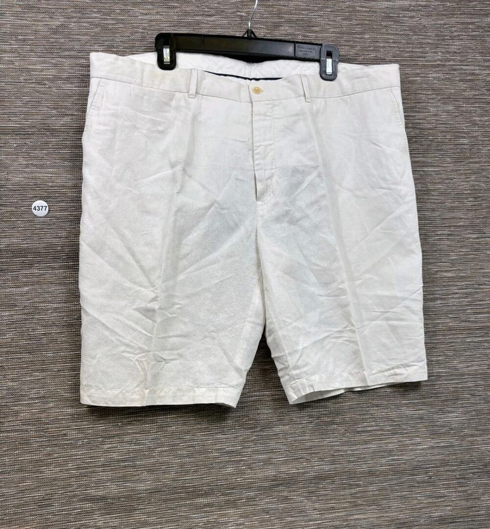 Polo Ralph Lauren Preston Shorts Mens 40 White Classic Fit Cotton Chino Linen